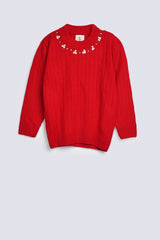 GIRLS TURKISH ACRYLIC EMBELLISHED SWEATER