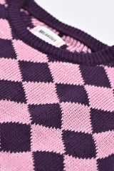 GIRLS CHECKERED SWEATER WITH LUREX