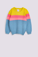 GIRLS LUREX BLOCKED SWEATER