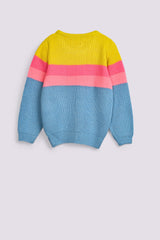 GIRLS LUREX BLOCKED SWEATER