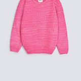 GIRLS DROP SHOULDER TWISTED YARN SWEATER