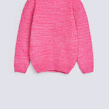 GIRLS DROP SHOULDER TWISTED YARN SWEATER