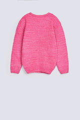 GIRLS DROP SHOULDER TWISTED YARN SWEATER