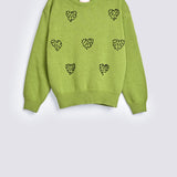 GIRLS DROP SHOULDER EMBELLISHED SWEATER