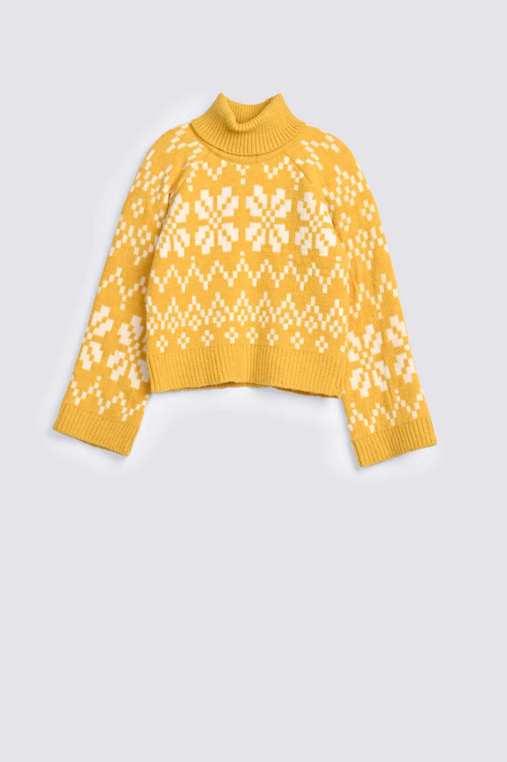 GIRLS JACQUARD CROPPED SWEATER