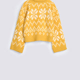 GIRLS JACQUARD CROPPED SWEATER