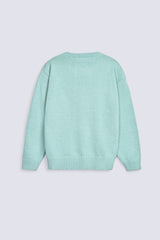 GIRLS DROP SHOULDER EMBELLISHED SWEATER