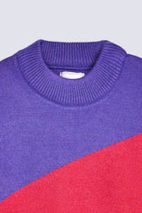 GIRLS DROP SHOULDER COLOR BLOCK SWEATER