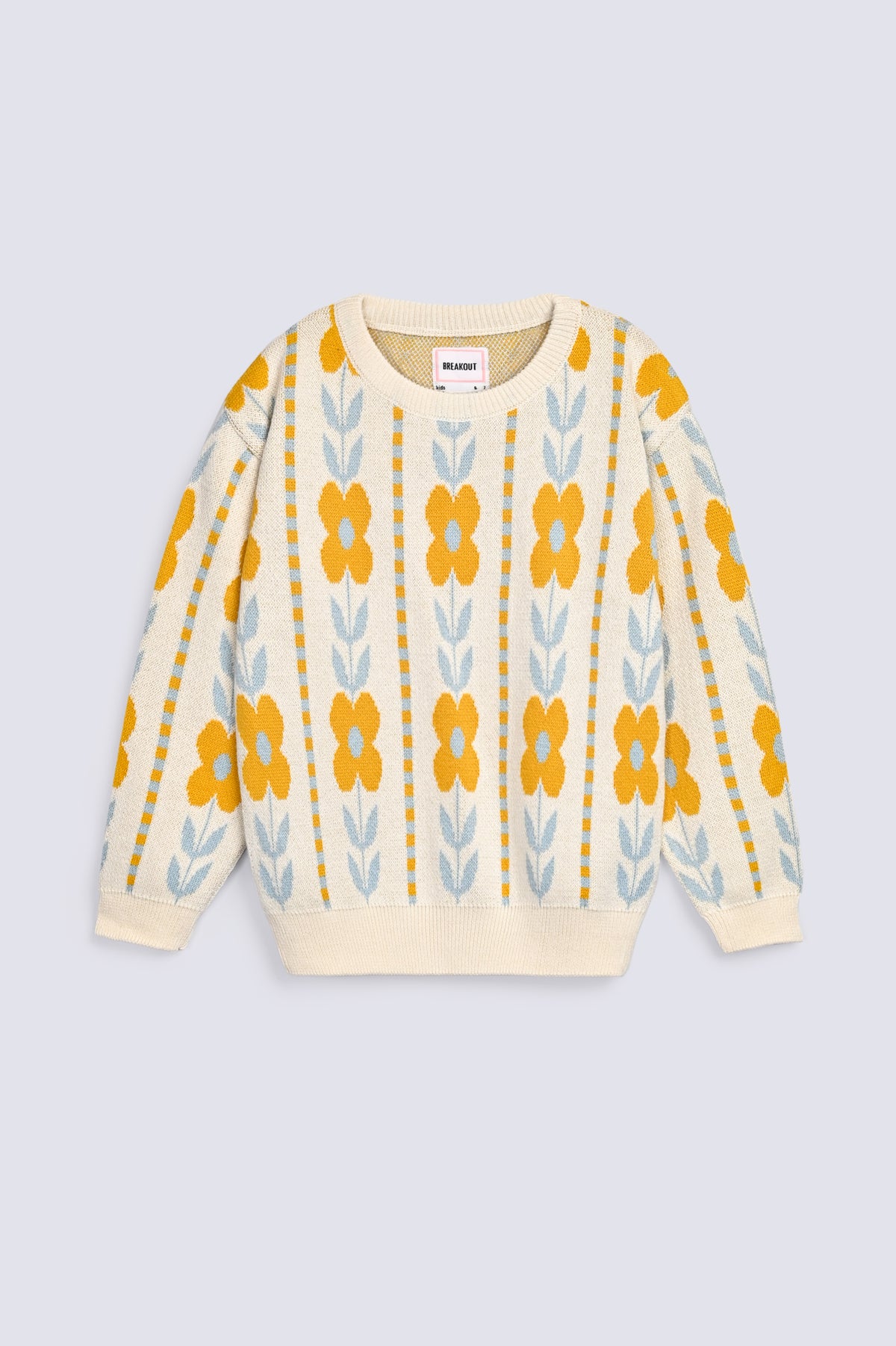 GIRLS DROP SHOULDER JACQUARD SWEATER