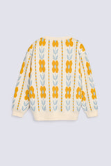 GIRLS DROP SHOULDER JACQUARD SWEATER