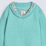 GIRLS EMBROIDERED COLLAR KNIT SWEATER