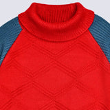 BOYS HIGH NECK CONTRAST RAGLAN SLEEVE SWEATER