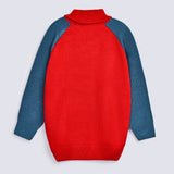 BOYS HIGH NECK CONTRAST RAGLAN SLEEVE SWEATER