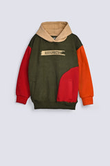 BOYS CONTRAST PANEL HOODED TOP