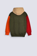 BOYS CONTRAST PANEL HOODED TOP