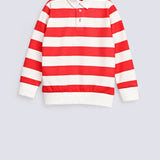 BOYS STRIPER POLO SWEATSHIRT