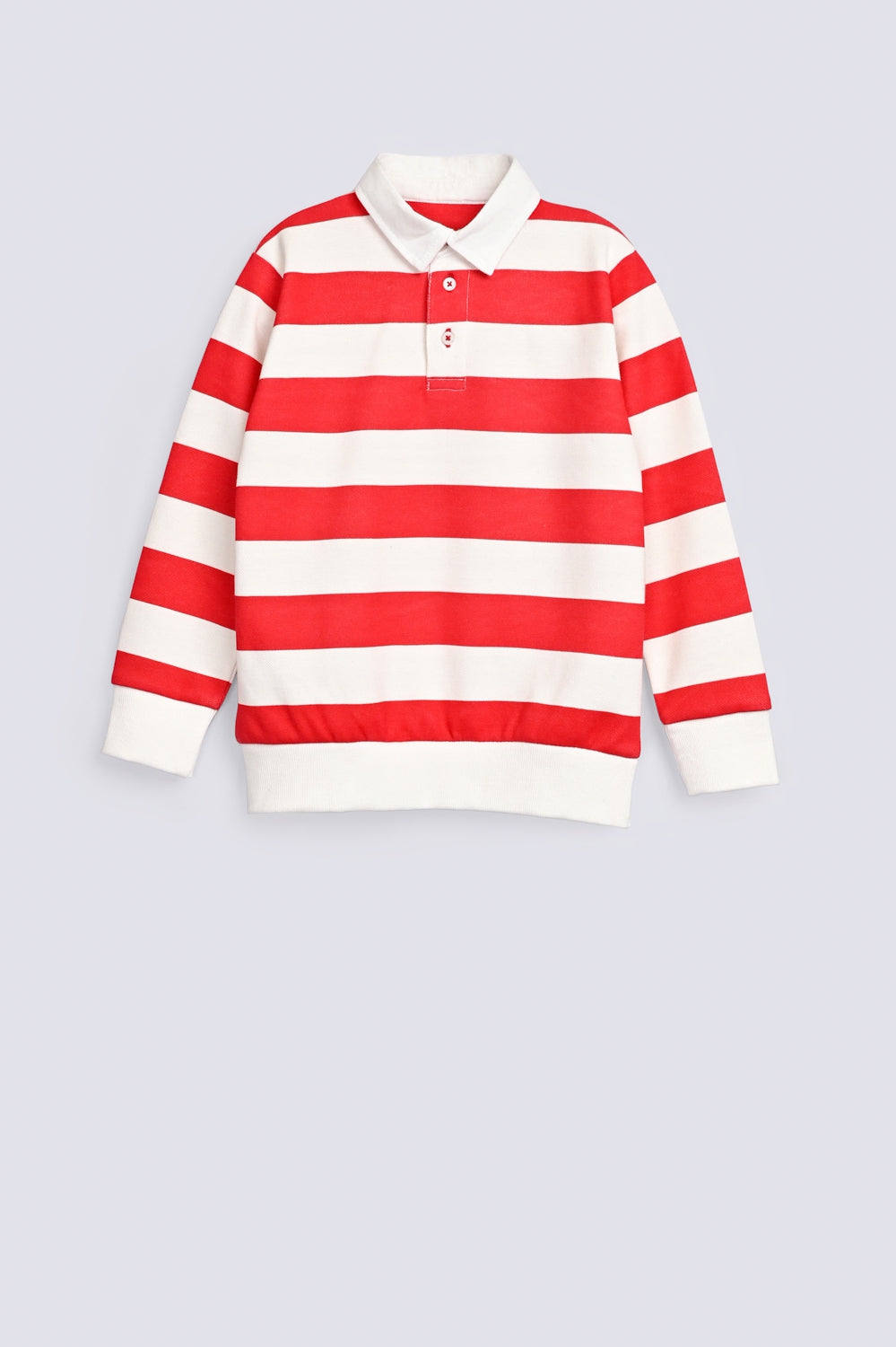 BOYS STRIPER POLO SWEATSHIRT