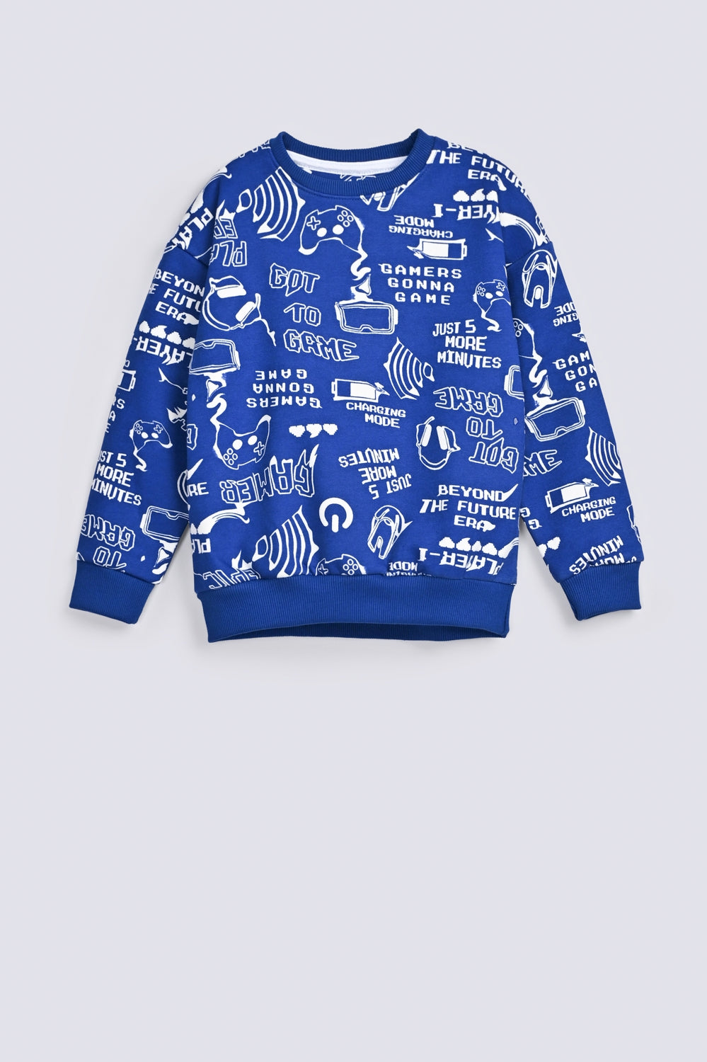 BOYS DROP SHOULDER ROTARY PRINT SWEAT SHIRT