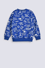 BOYS DROP SHOULDER ROTARY PRINT SWEAT SHIRT