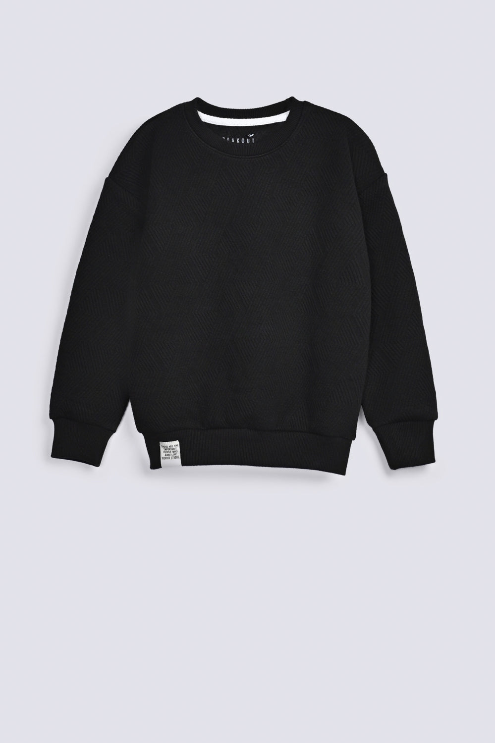 BOYS DROP SHOULDER TEXTURED SWEAT SHIRT