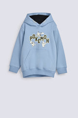 BOYS PIKACHU PRINTED HOODED TOP