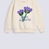 GIRLS DROP SHOULDER FLORAL PRINT SWEATSHIRT