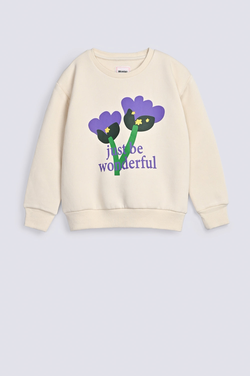 GIRLS DROP SHOULDER FLORAL PRINT SWEATSHIRT