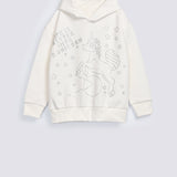 GIRLS DROP SHOULDER HOODED TOP