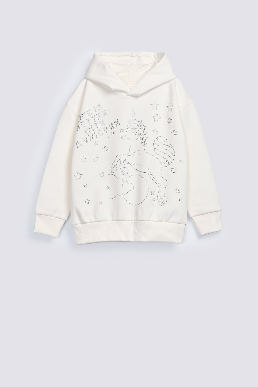 GIRLS DROP SHOULDER HOODED TOP