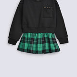 GIRLS DROP SHOULDER FRILLED SWEAT SHIRT