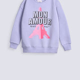 GIRLS DROP SHOULDER EMBELLISHED SWEATSHIRT