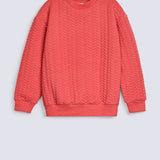 GIRLS TEXTURED DROP SHOULDER SWEATSHIRT