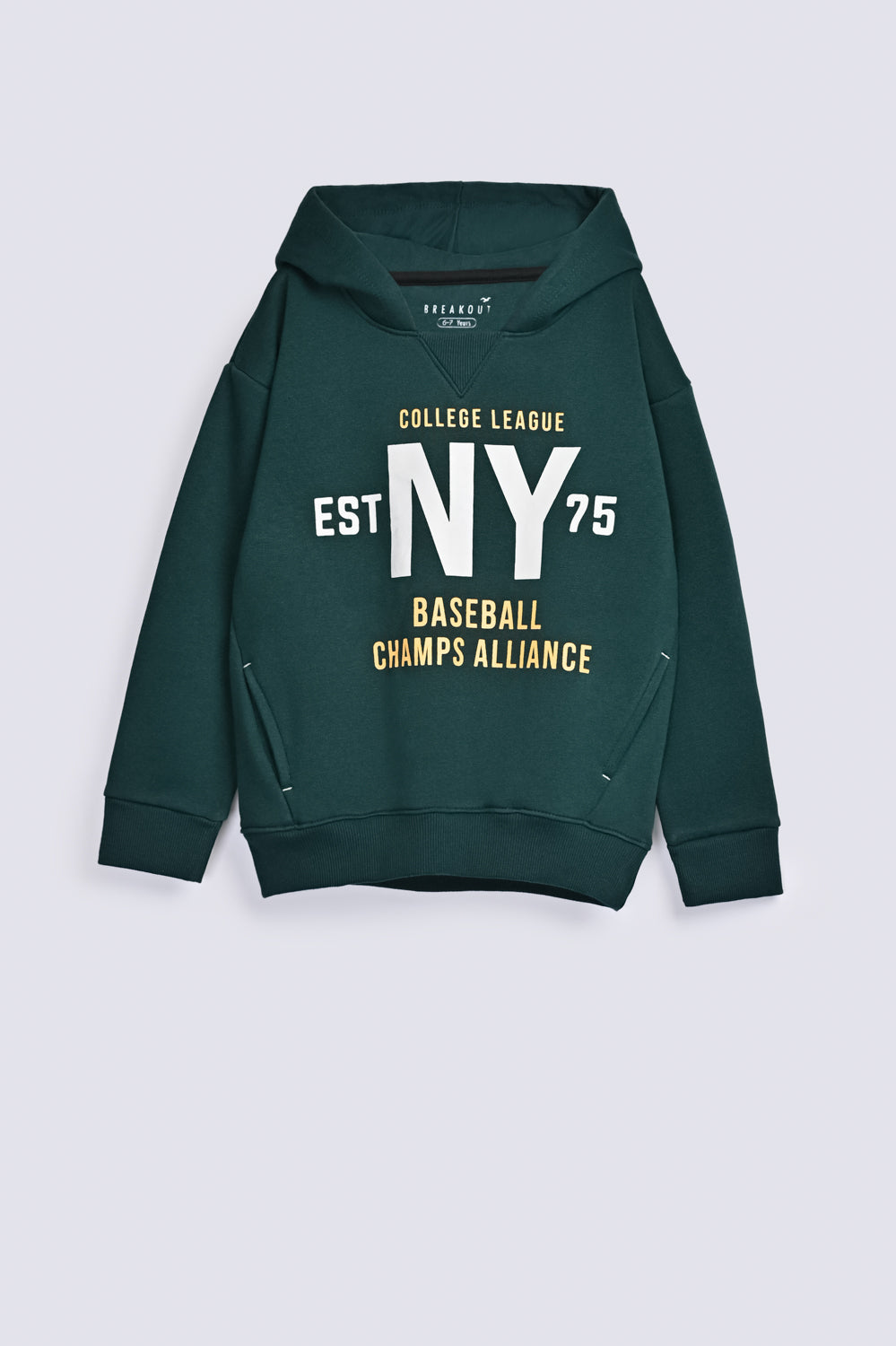 BOYS DROP SHOULDER NY HOODED TOP