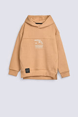 BOYS DROP SHOULDER PANEL HOODIE TOP