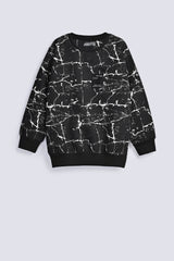 BOYS POCKET DETAIL PRINTED SWEAT SHIRT