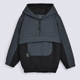 BOYS HALF ZIP HOODED TOP