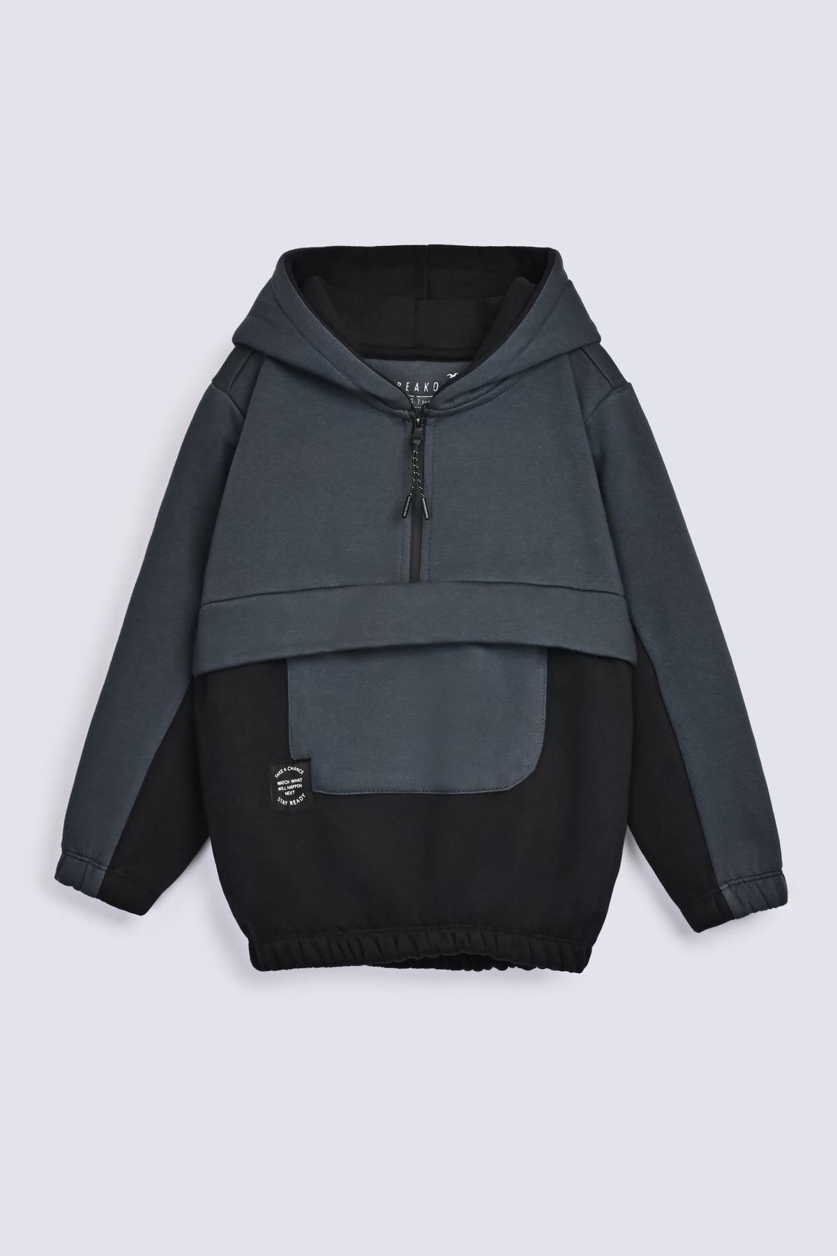 BOYS HALF ZIP HOODED TOP