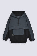 BOYS HALF ZIP HOODED TOP