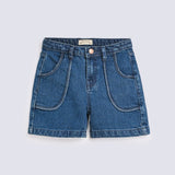 GIRLS POCKET DETAIL DENIM SHORTS