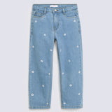 GIRLS EMBROIDERED MOM FIT DENIM
