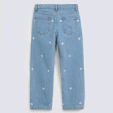 GIRLS EMBROIDERED MOM FIT DENIM