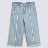 GIRLS FRAYED CAPRI DENIM