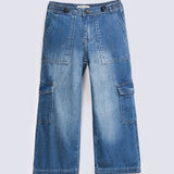 GIRLS LOOSE CARGO DENIM