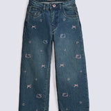 GIRLS EMBROIDERED LOOSE FIT DENIM