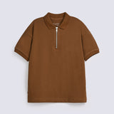 BOYS DROP SHOULDER ZIP DETAIL POLO