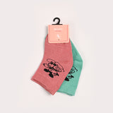 GIRLS PACK OF 2 ANKLE SOCKS