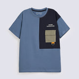 BOYS CONTRAST PANEL POCKET TEE
