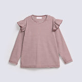 GIRLS STRIPERED TOP WITH FRILL