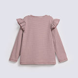GIRLS STRIPERED TOP WITH FRILL