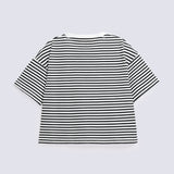 GIRLS STRIPERED EMBROIDERED T SHIRT